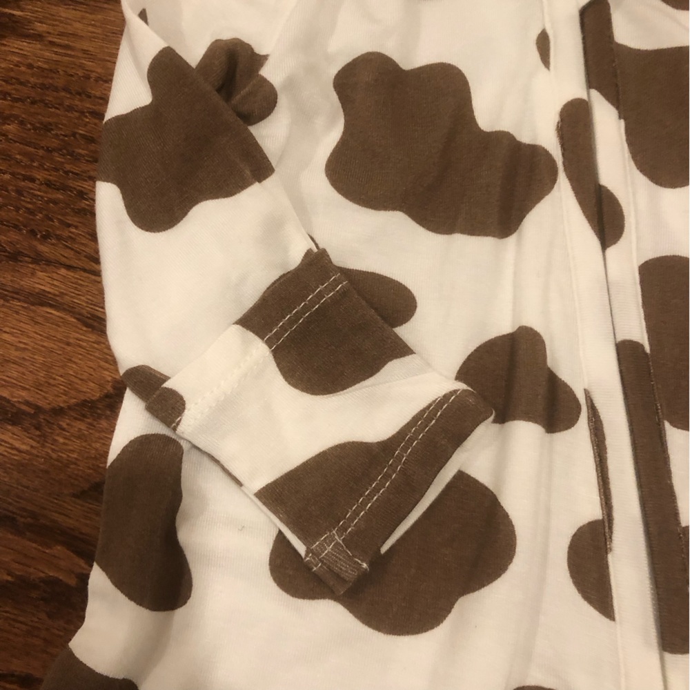 NEW Angel Dear Footie Pajamas Cow Print 0-3 Months - Picture 4 of 6